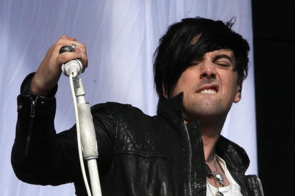 El músico británico Ian Watkins, vocalista de Lostprophets, durante su actuación en el V Festival de Música en Hylands Park, Chelmsford, Inglaterra, el 20 de agosto de 2011.