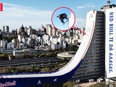 Un skater brasileño se lanzó por la rampa más grande del mundo y batió dos récords