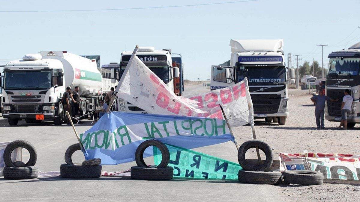 Cortes de rutas en Neuquén. Fuente: (Twitter)
