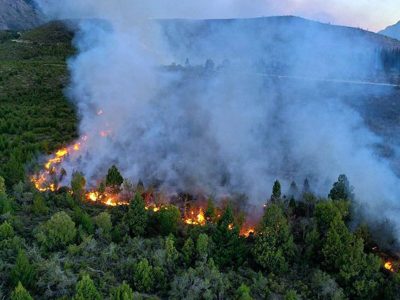 Líneas eléctricas colapsadas, personas y autos evacuados: así quedó El Hoyo tras el incendio