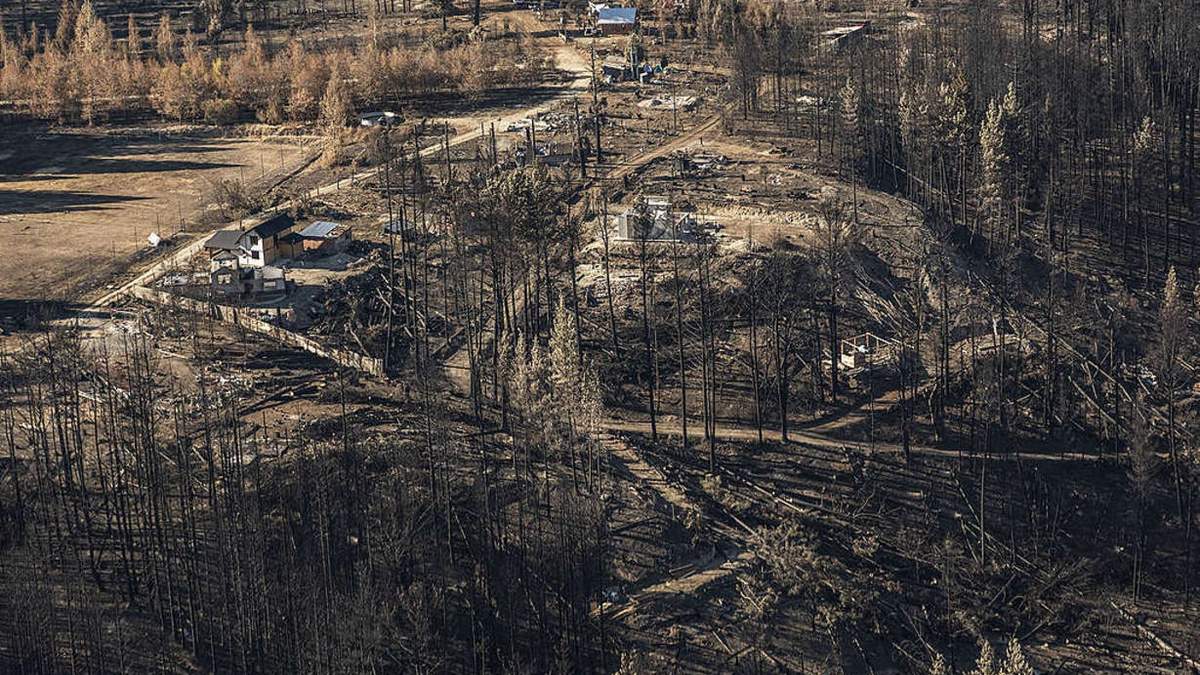 Postal de cómo quedó la Patagonia después del fuego. Fuente: (Twitter)