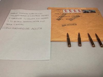 Investigan cartas con amenazas y balas enviadas a Pablo Iglesias y otros políticos