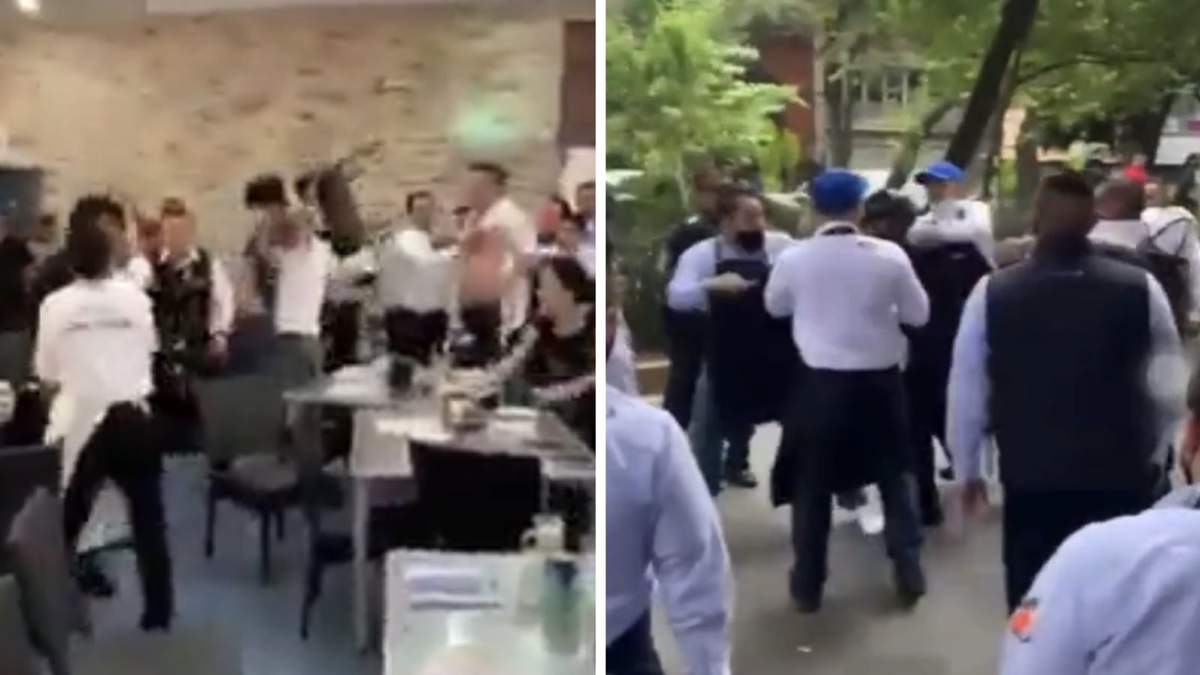 Riñas adentro y afuera del restaurante
