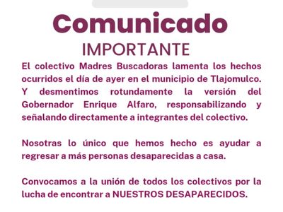 Madres Buscadoras desmienten al gobernador Alfaro: “Jamás hicimos esa llamada”