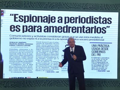 AMLO inaugura el "quien es quién en las mentiras"; niega espionaje a columnistas