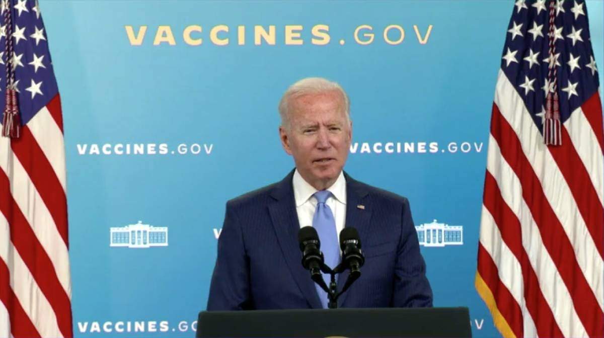 Joe Biden en su conferencia desde la Casa Blanca