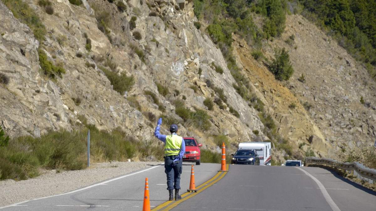 Controles en las rutas de Río Negro por coronavirus. Fuente: (Twitter)