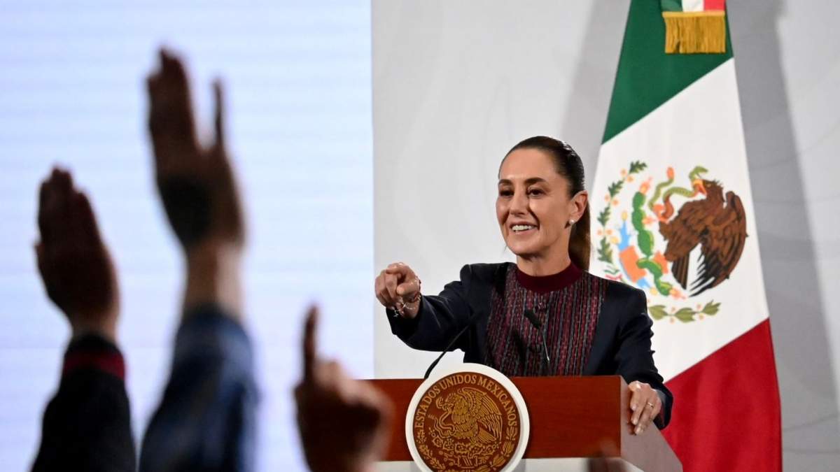 La presidenta Claudia Sheinbaum durante la mañanera
