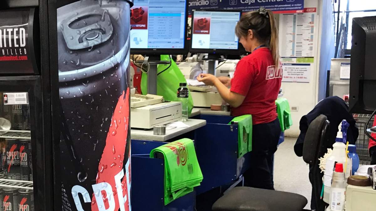 Sector de cajas de un supermercado COTO. Fuente: (Twitter)