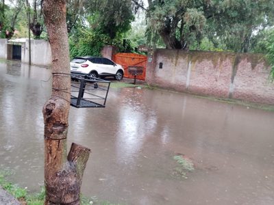 Calles de Tigre inundadas, tras crecida del río de La Plata