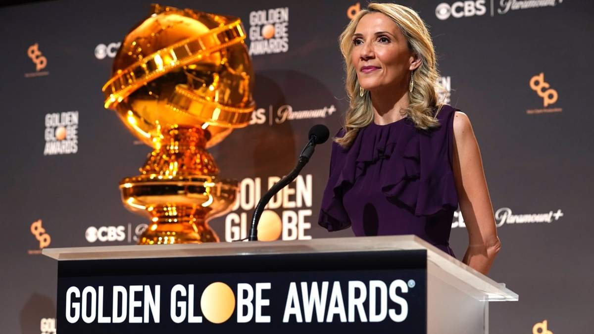 Helen Hoehne, presidenta de Golden Globes LLC., en el anuncio de las nominaciones