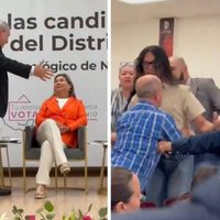 Aspirante a diputado encara a candidata de MC y desata trifulca en pleno debate en NL (Video)