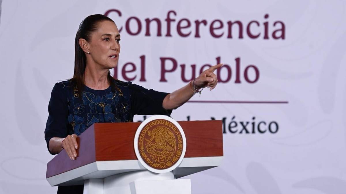 La presidenta Claudia Sheinbaum en la conferencia Claudia Sheinbaum en la conferencia matutina de Palacio Nacional