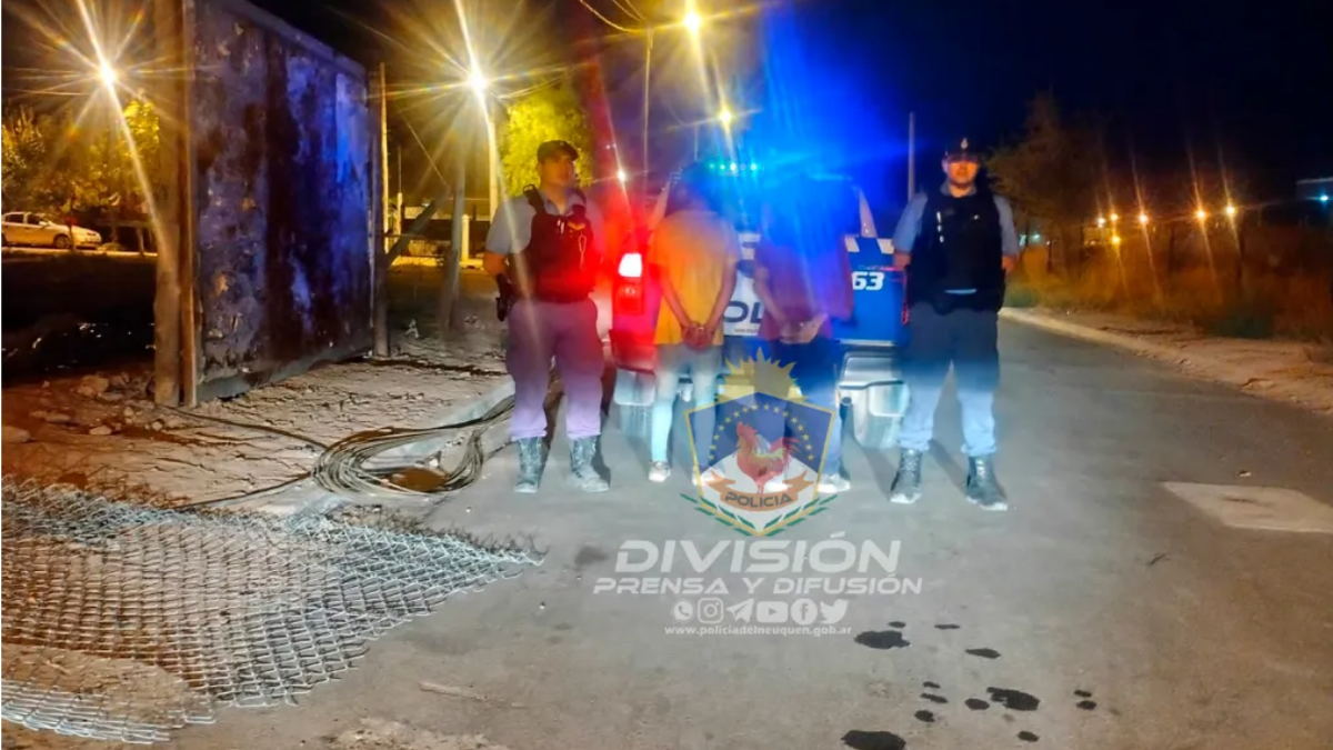 Los sujetos robaron en una obra en construcción. Fuente: Policía de Neuquén