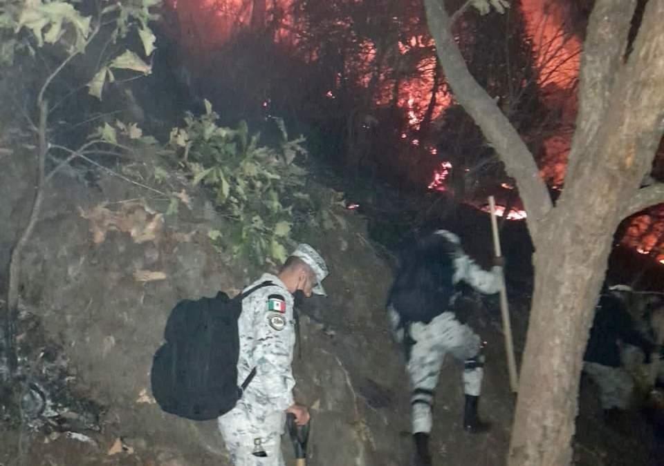 Incendio en el paraje Los Corredores, en los cerros sagrados de Tepoztlán
