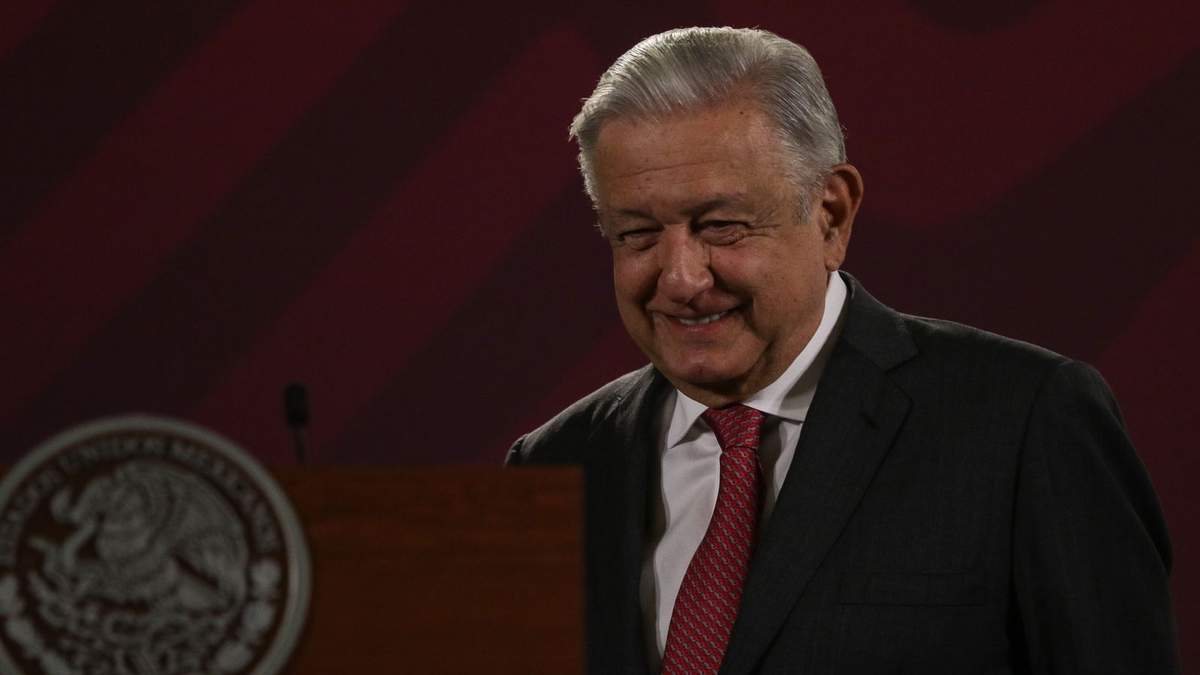 El presidente durante la conferencia matutina de este jueves en Palacio Nacional