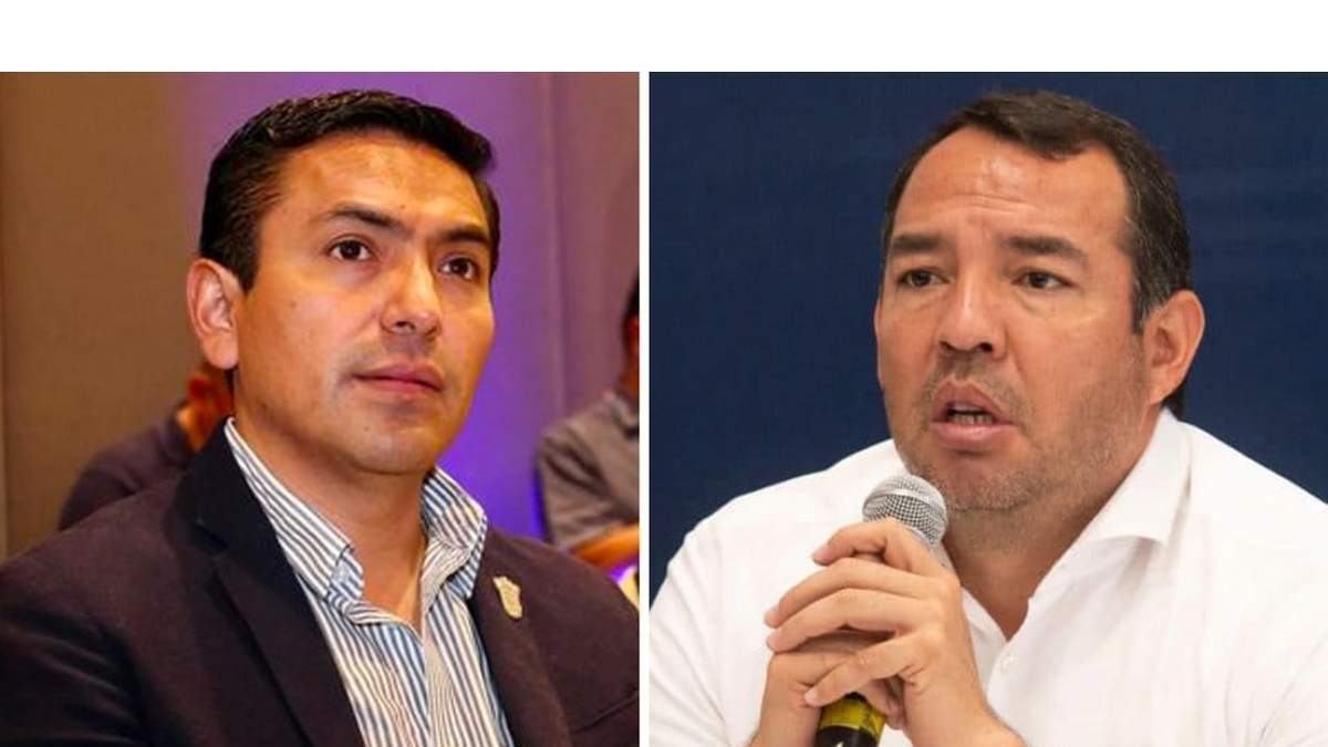 Los presidentes municipales de Pedro Escobedo, Amarildo Bárcenas Reséndiz (izquierda), y de San Juan del Río, Roberto Carlos Cabrera Valencia (derecha)