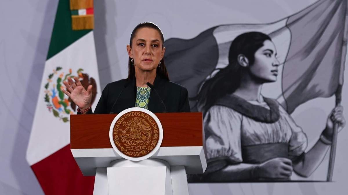 La presidenta Claudia Sheinbaum en la conferencia matutina de Palacio Nacional, el miércoles 10 de diciembre de 2025