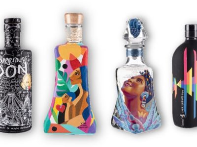 Artistas mexicanos intervienen botellas de tequila para ayudar a los Mariachis