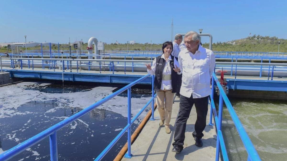 El presidente inauguró dos plantas de tratamiento de aguas residuales en Mazatlán