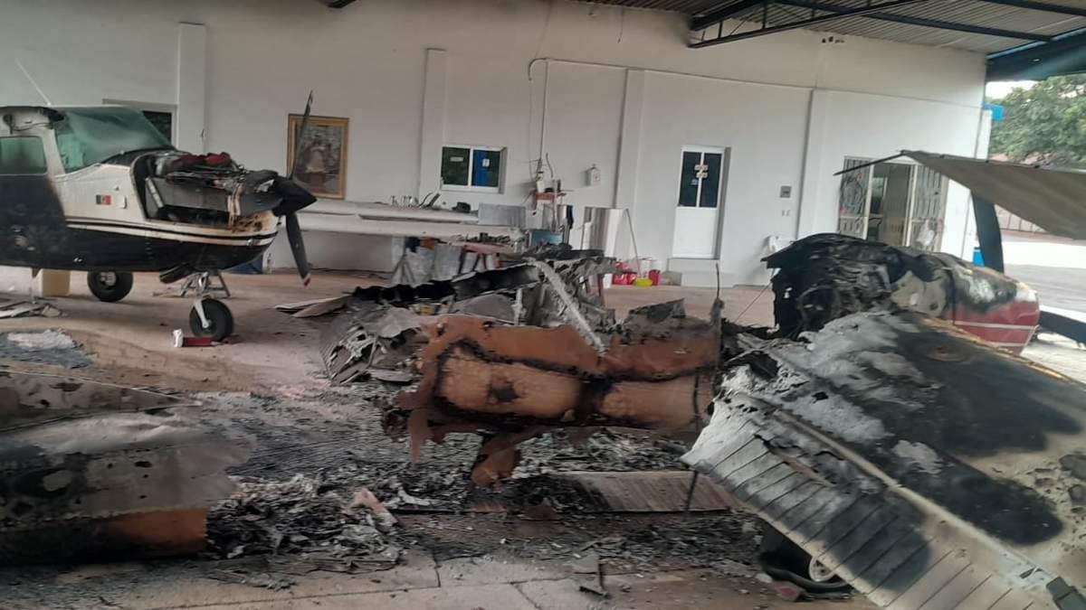 Aeronaves quemadas en Michoacán