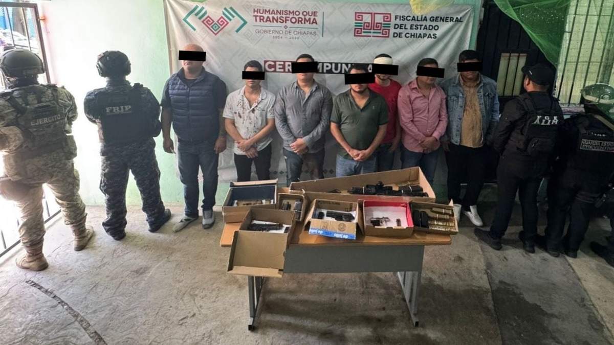 Detienen en Chiapas a nueve presuntos integrantes del Cartel de Sinaloa