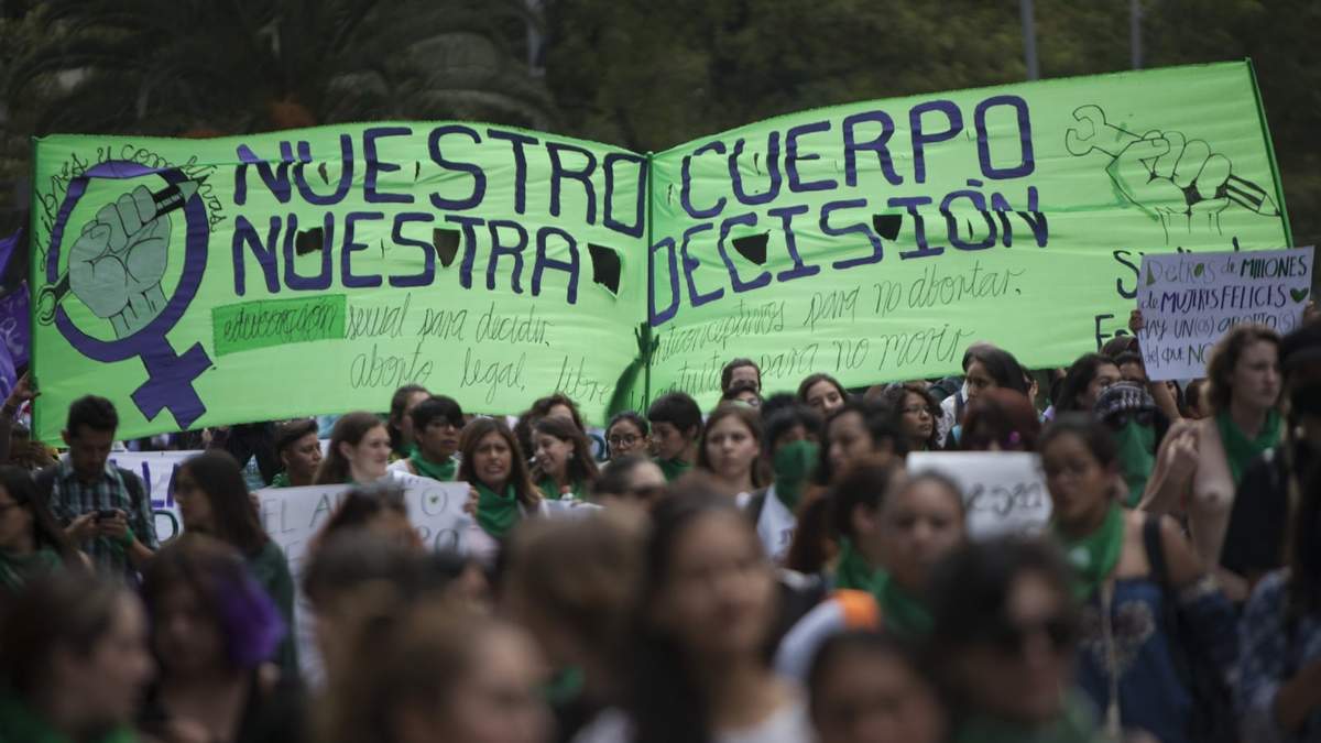 Manifestación a favor del aborto en la CDMX