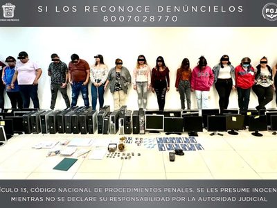 "Call center" en Edomex era usado para fraudes bancarios y extorsiones; detienen a 15 personas
