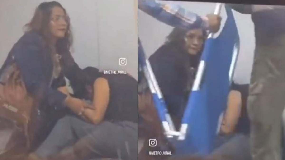 Presunta conductora del Metro brinda apoyo a usuaria afectada en los andenes de la Línea 1.