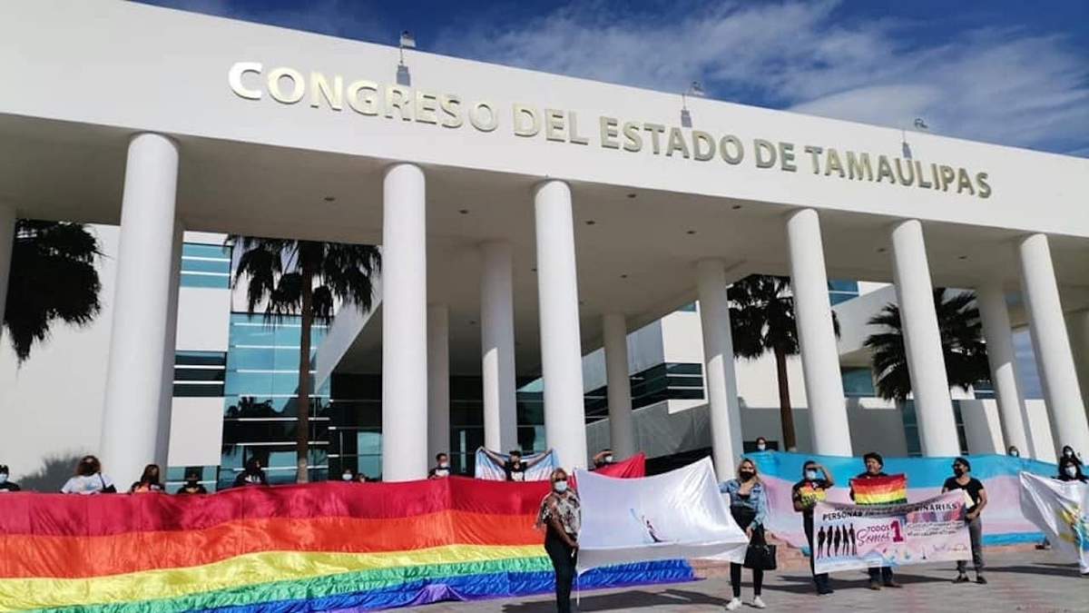 Manifestación en el Congreso tamaulipeco