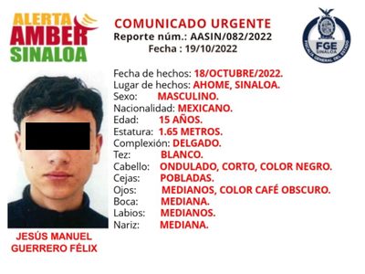 Localizan a Jesús Manuel, adolescente de 15 años reportado desaparecido en Los Mochis