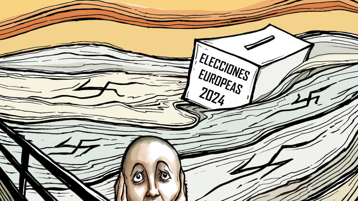 Vista previa del cartón "El grito en Europa", de José Antonio Rodríguez