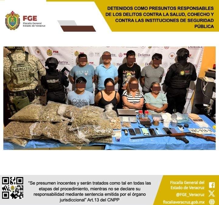 Detenidos en Tihuatlán, Veracruz, por delitos contra la salud