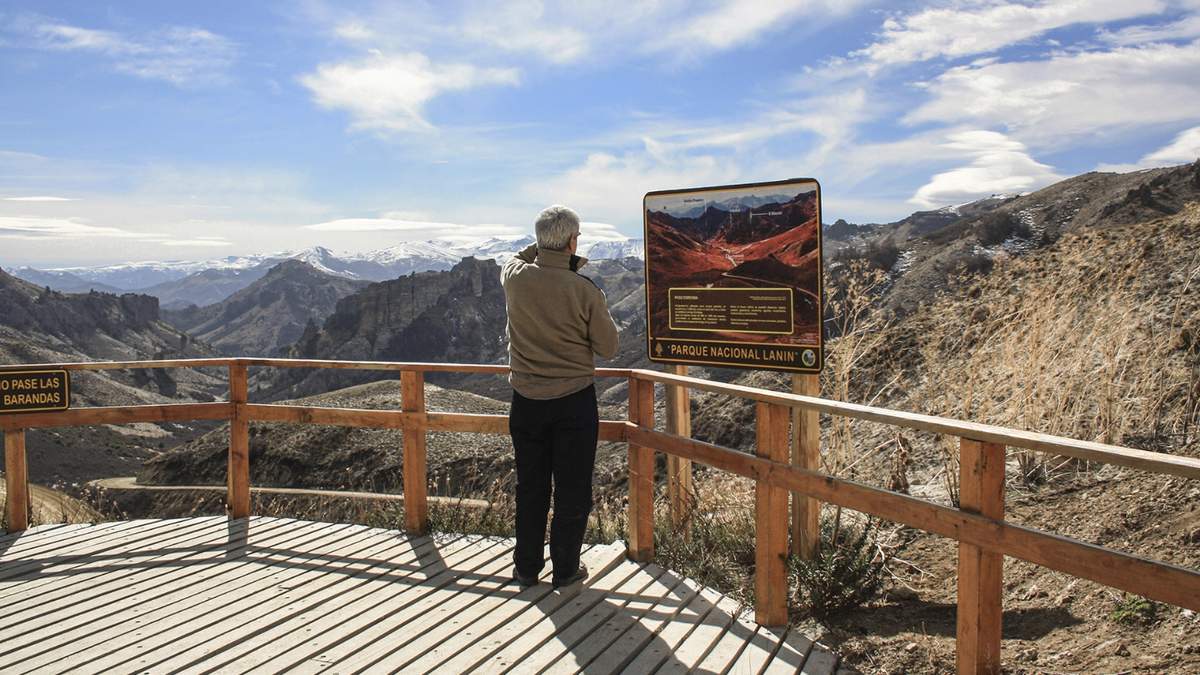 Mirador en el Parque Nacional Lanín. Fuente: (Twitter)