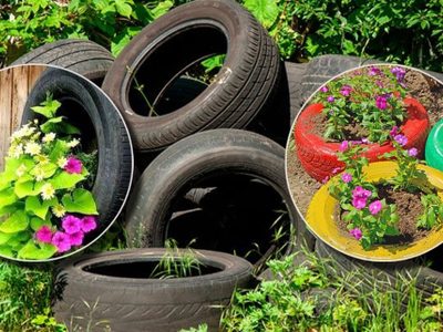 No tires las cubiertas usadas o rotas y convertilas en un hermoso cantero que le va a dar distinción a tu jardín