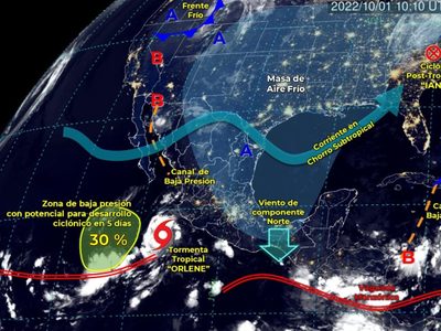 "Orlene", por volverse huracán en el Pacífico frente a México