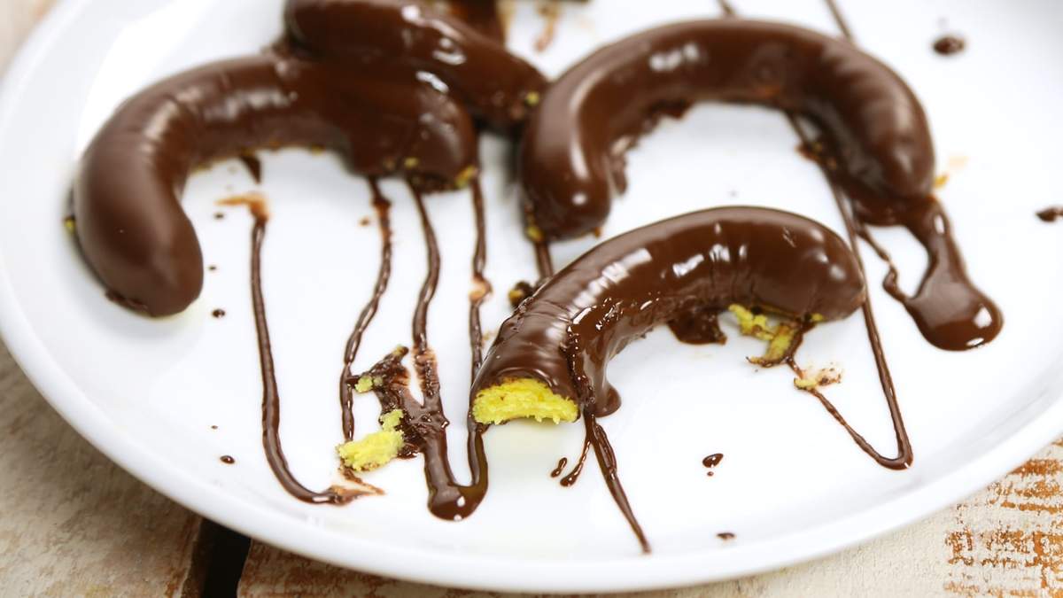 Bananitas con chocolate. Fuente: (Instagram)