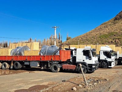 Llegaron los componentes de las turbinas para la central en Nahueve