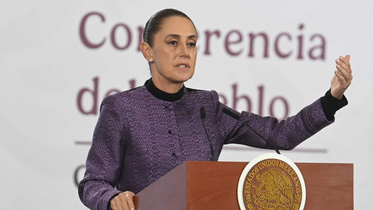 La presidenta durante la conferencia matutina