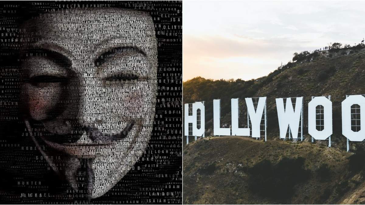 Anonymous y la lista con nombres de Hollywood. Fuente: (Twitter)