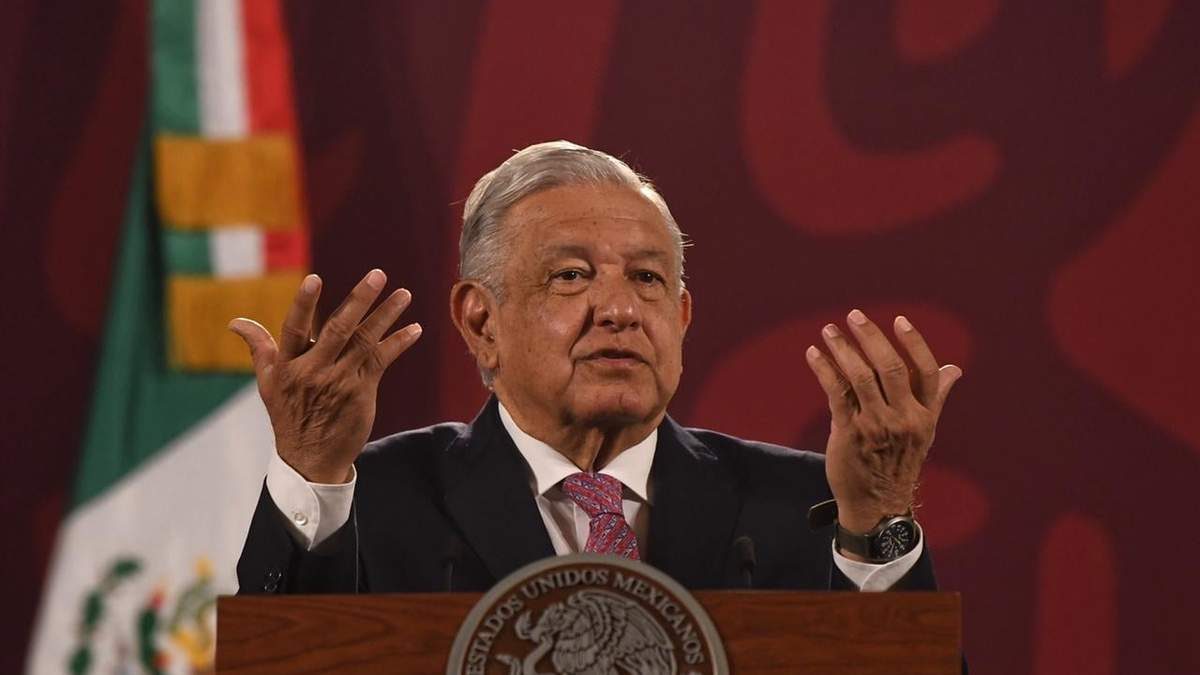 El presidente durante la conferencia de prensa en Palacio Nacional