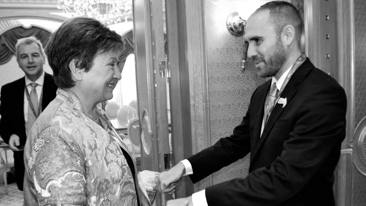 Kristalina Georgieva y Martín Guzmán. Foto (Twitter).