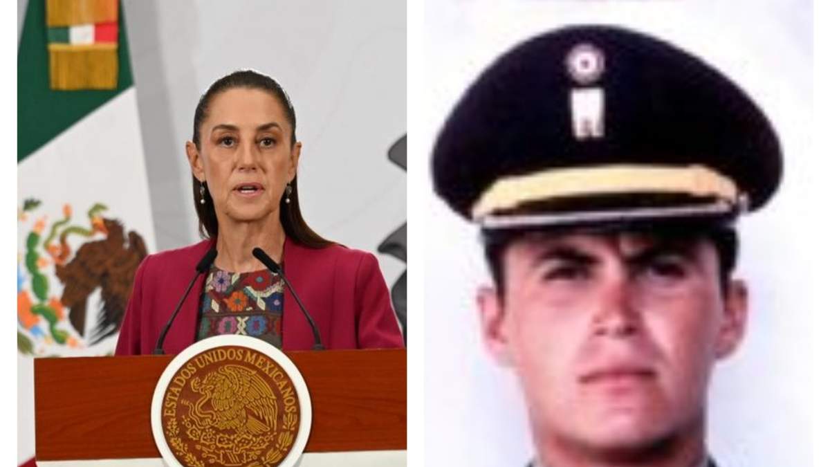 Sheinbaum y el teniente Miguel Orlando Muñoz Guzmán