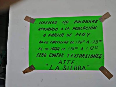 Tortillerías y carnicerías dejarán de pagar "cuota" a Guerreros Unidos, según Los Tlacos
