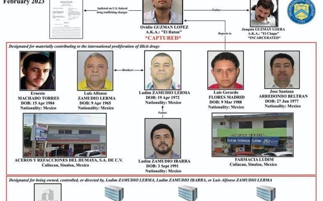 Personas vinculadas con el grupo delictivo de Los Chapitos