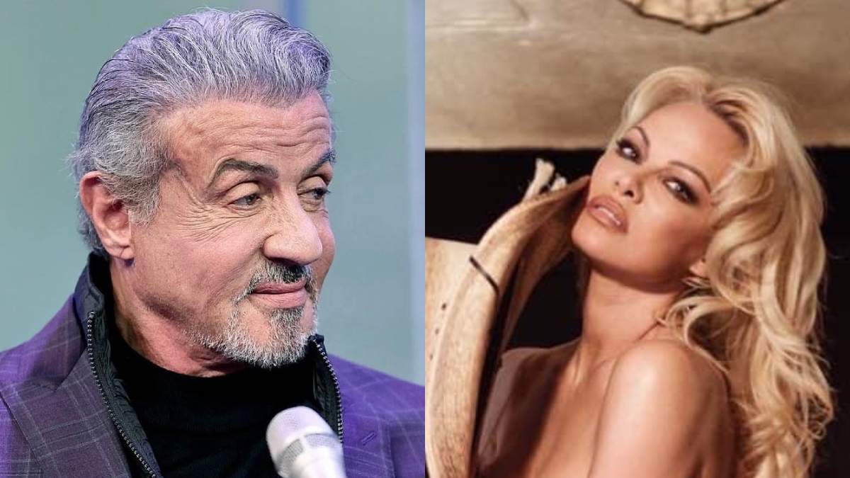 La actriz Pamela Anderson y el actor Sylvester Stallone