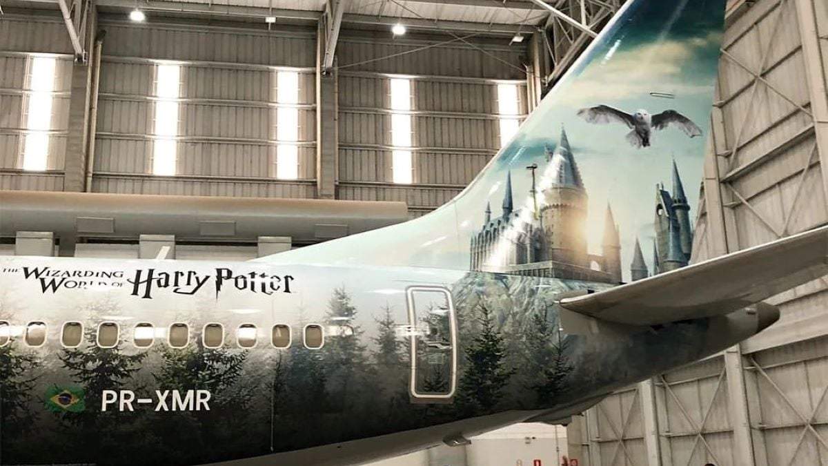 Avión de aerolínea brasileña Gol con temática de Harry Potter