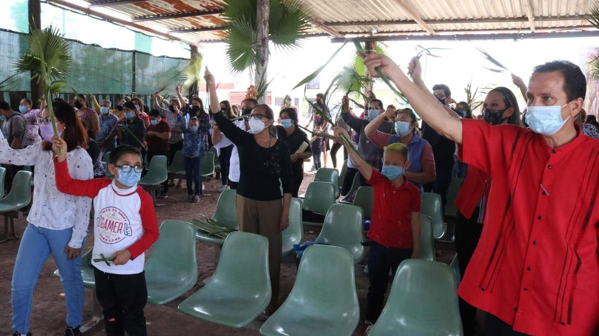 Misa en exteriores el pasado Domingo de Ramos en México