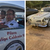 Choca el auto clásico en el que compite Felipe Calderón en el Rally Maya