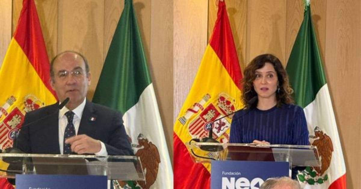 Felipe Calderón e Isabel Díaz Ayuso en el foro organizado por la Fundación Neos